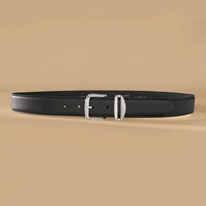 Black belt with silver hardware